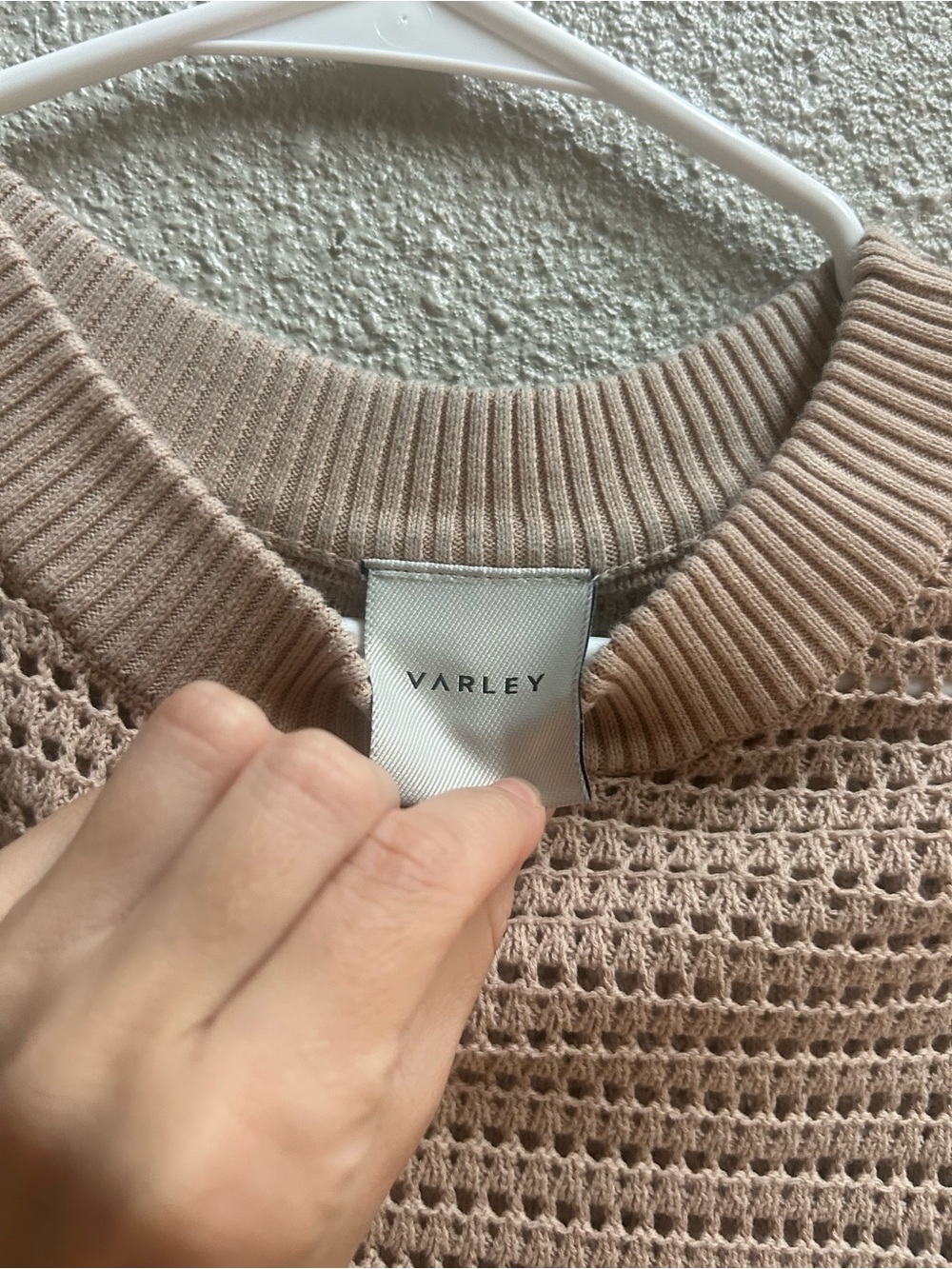 Varley Taupe Open-Knit Drawstring Tank - Picture 3 of 5